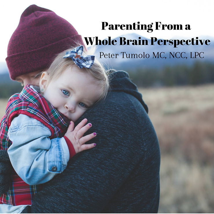 Parent holding a young child, symbolizing the nurturing approach of whole-brain parenting.