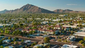 Aerial view of Scottsdale, Arizona, showcasing the surrounding landscape and community where Lighthouse Psychiatry offers expanded counseling services.